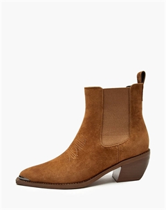 Коричневые женские казаки с вышивкой Mascotte