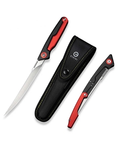 Складной нож Shawka, сталь 14C28N, рукоять алюминий, красный/черный Civivi