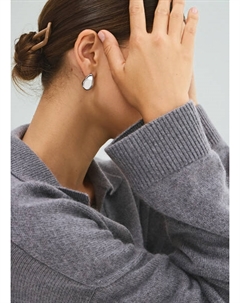 Серьги с эффектом мятого металла, Серебряный Ostin