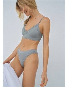 Трусы-бразилиана в рубчик, Серый Ostin