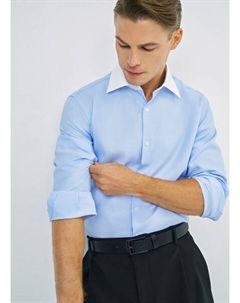 Рубашка с контрастным воротником, Голубой Ostin
