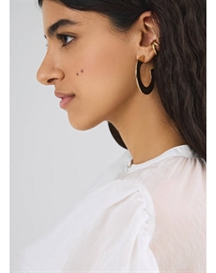 Серьги с эффектом мятого металла, Золотой Ostin