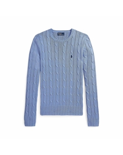 Джемпер с круглым вырезом из хлопковой пряжи вязка косами синий Polo ralph lauren