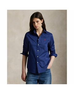 Рубашка прямого покроя из хлопка синий Polo ralph lauren