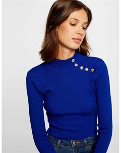 Пуловер с длинными рукавами на пуговицах синий Morgan