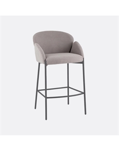 Стул барный из мягкой ткани букле серый Laredoute