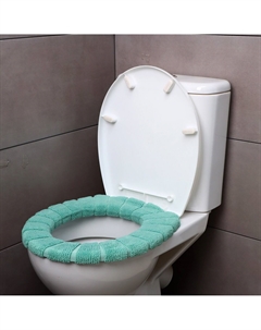 Чехол мягкий накладка на крышку и сиденье унитаза, зеленый Nobrand