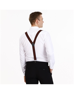 Подтяжки взрослые, ширина 2,5 см, цвет черный/бордовый Nobrand