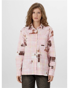 Рубашка женская розовая с патчами Mark formelle