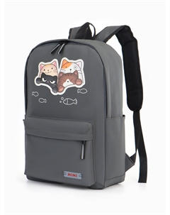 Рюкзак школьный на молнии, с карманами, с рисунком, размер 31×13×43 см, серый Nobrand