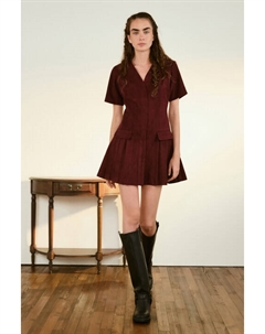 Платье бархатное с юбкой в складку Befree