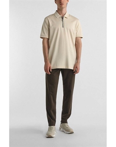 Поло хлопковое с воротником на молнии Boss