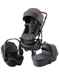 Набор детская коляска Smile 5Z Midnight Grey + автокресло Baby-Safe Pro Space Black Britax roemer