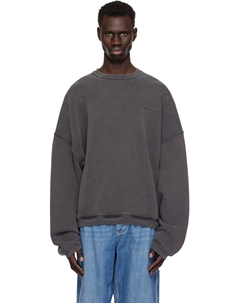 Логотип свитшот с круглым вырезом, серый Alexander wang