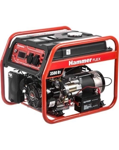 Бензиновый генератор Flex GN4000E, 220/12 В, 3.5кВт Hammer