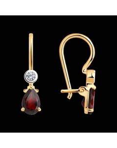Серьги из золота с гранатами и фианитами Sokolov