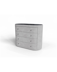 Комод Classic (Ткань: Микровелюр Laska 05 Утренний туман со стеклом Gray) 53x106 Verda