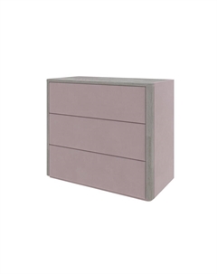 Комод Bliss (Ткань/Массив Масло-воск Беленый (дуб)/Manhattan 4 Розовый жемчуг) 79x90 Verda