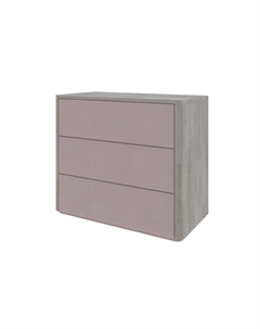 Комод Bliss M (Ткань/Массив Масло-воск Беленый (дуб)/Manhattan 4 Розовый жемчуг) 79x90 Verda