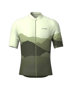 Джерси с коротким рукавом CMPT Mountain, зеленый Cube