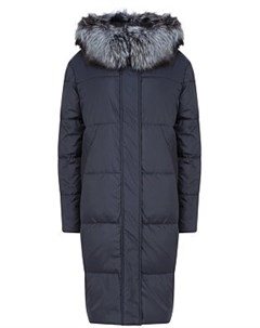 Утепленное пальто с отделкой мехом чернобурки Le monique