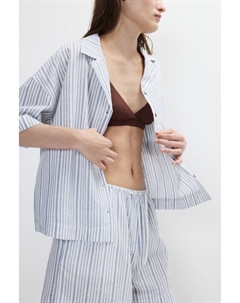 Рубашка в полоску из хлопка и льна Befree