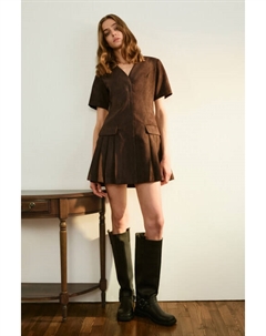 Платье бархатное с юбкой в складку Befree