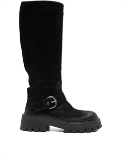 Ботинки из телячьей кожи с пряжкой 50 мм, черный Vic matie