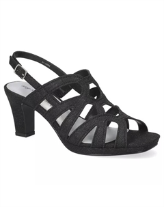 Женские босоножки Jetty на платформе и каблуке с открытой пяткой, цвет black glitter Easy street