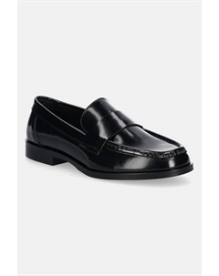 Кожаные мокасины Moc Loafer - Brush, черный Calvin klein