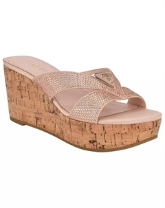 Женские сандалии Lonaa на платформе из пробки с камнями, розовый Guess