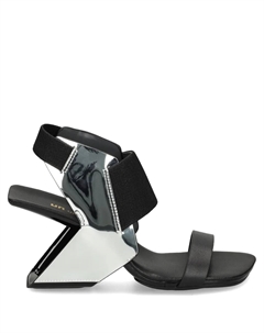 80-миллиметровые кожаные сандалии, серебяный United nude