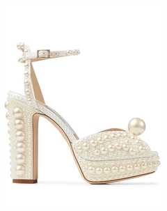 Босоножки Sacaria 120 на платформе, белый Jimmy choo