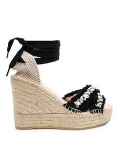 Эспадрильи на танкетке с кристаллами Manebi, черный