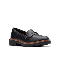 Вестлинн светящиеся женские кожаные лоферы на массивной подошве, цвет black leather Clarks
