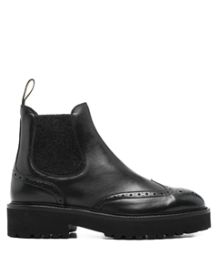 Ботинки-броги с эластичными вставками, черный Doucal's