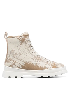 Ботинки женские Brutus на шнуровке с принтом, бежево-белый Camper