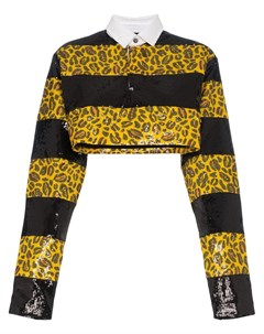 Charm s леопардовая укороченная рубашка с пайетками m желтый Charm`s