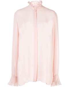 Giamba полупрозрачная блузка с оборками 42 розовый Giamba