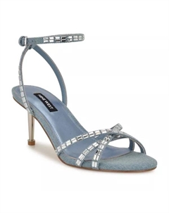 Женские босоножки Amseta с декором на каблуке, цвет light blue denim Nine west