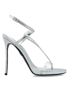 Босоножки из кожи на каблуке 140 мм, серебяный Dsquared2