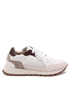 Кроссовки на шнуровке, белый Brunello cucinelli