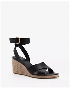 Женские босоножки-платформы с перекрещивающимися ремешками, черный Mango