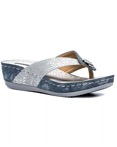 Женские сандалии Dafni Comfort Wedge на платформе с ремешком между пальцев, синий Gc shoes