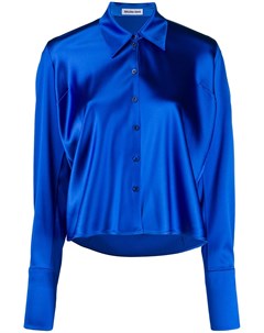 Balenciaga атласная блузка 40 синий Balenciaga