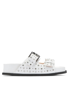 Шлепанцы с кристаллами, белый No21