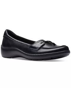 Женские лоферы Cora Haley с комбинированной текстурой и шнуровкой наверху, черный Clarks