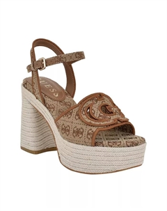 Женские эспадрильи на платформе Formaly-G с вырезами и тканевым логотипом, коричневый Guess