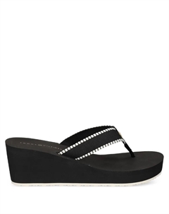 Шлепанцы на платформе и танкетке, черный Tommy hilfiger