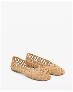 Женские балетки из натуральных волокон, коричневый Mango